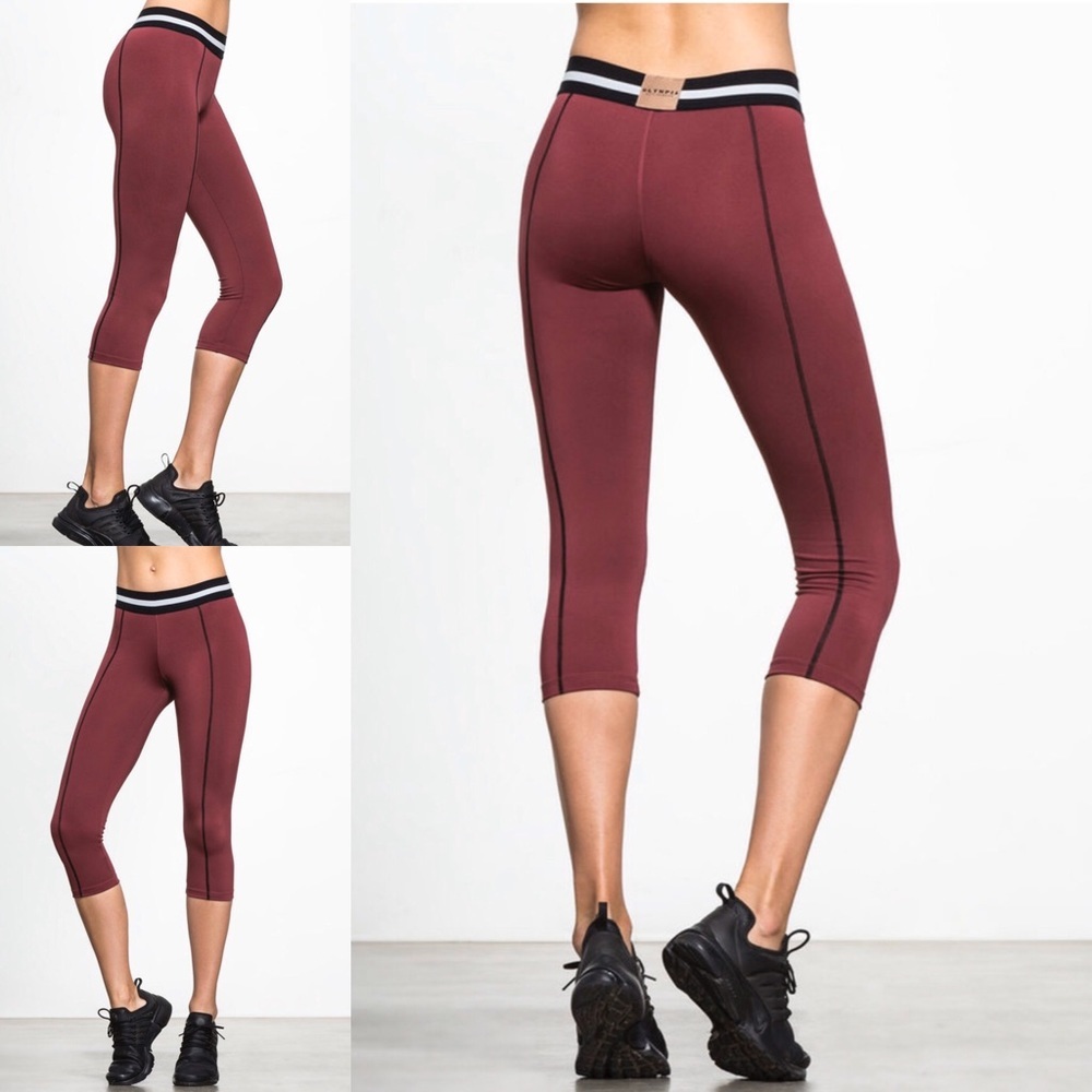 Olympia Nusa Cropped Leggings‎ Ruby Black Stripe